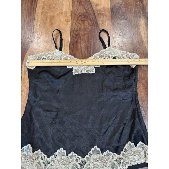 vintage Rickis satin camisole ivory lace beading side zipper size 10 coquette - Picture 4 of 11